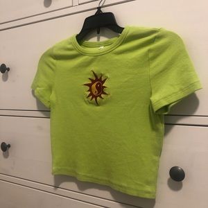 Vintage Neon Green Crop Top